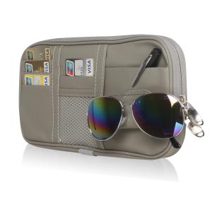 Gray Car Sun Visor Organizer